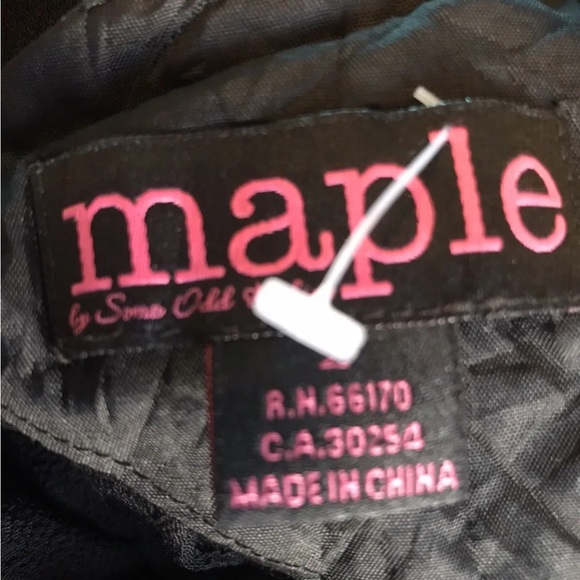 Anthropologie MAPLE Some Odd Rubies Black Drape Dress Size 2- Lined Peplum - Picture 12 of 12